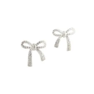 Aqua Dulce Elegant Bow Ørestikker Sølv 15 MM Smykke Kvinder

