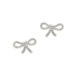 Aqua Dulce Bow Tie sølv ørestikker til kvinder

