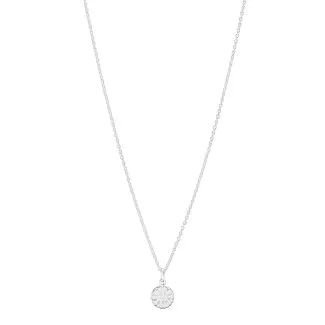 Lund Copenhagen Marguerit collier i sølv med hvid emalje 9 mm