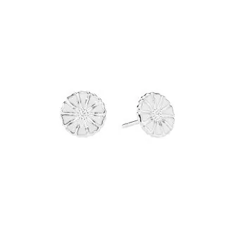 Lund Copenhagen Marguerit ørestik 9mm hvid emalje