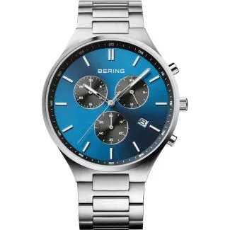 Bering Titan Chrono Børstet Sølv Ur 11743-707

