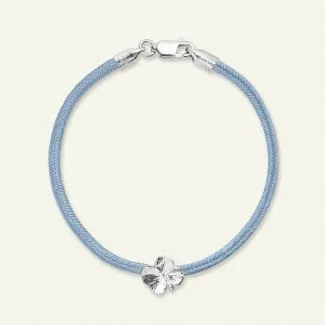 Flora Danica - Firkløver Silke Blåt - Armbånd - FLC-silk-blue-18-S