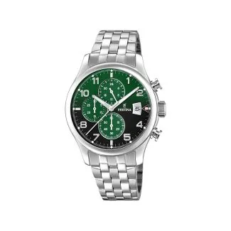 Festina Chronograph Herre 20374/7 ur med grøn urskive og quartz urværk

