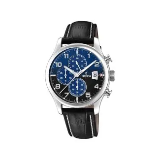 Festina Chronograph 20375/7 herreur med blå urskive og 10 bar vandtæthed

