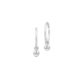 Julie Sandlau Finesse Mini Hoops Øreringe - Rhodium
