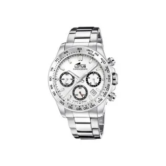 Lotus Chronograph 18912/1 sølv herreur med 10 bar vandtæthed