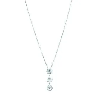 Lund Copenhagen Marguerit collier 3x11mm hængende hvid emalje