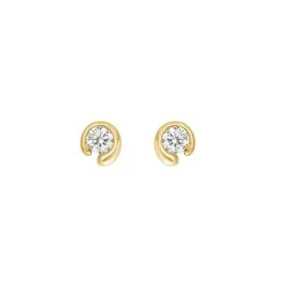 Georg Jensen Mercy Solitaire Earring 1636C YG Diamond 0.10 CT
