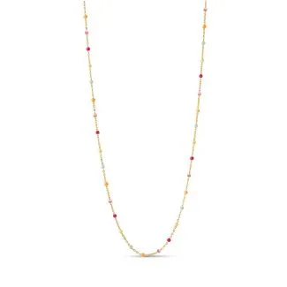 Enamel Lola Halskæde N55G Rainbow – Forgyldt Sølvsmykke

