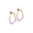 Enamel Sway Øreringe E315G-Pink Forgyldt Sølv Kvinder

