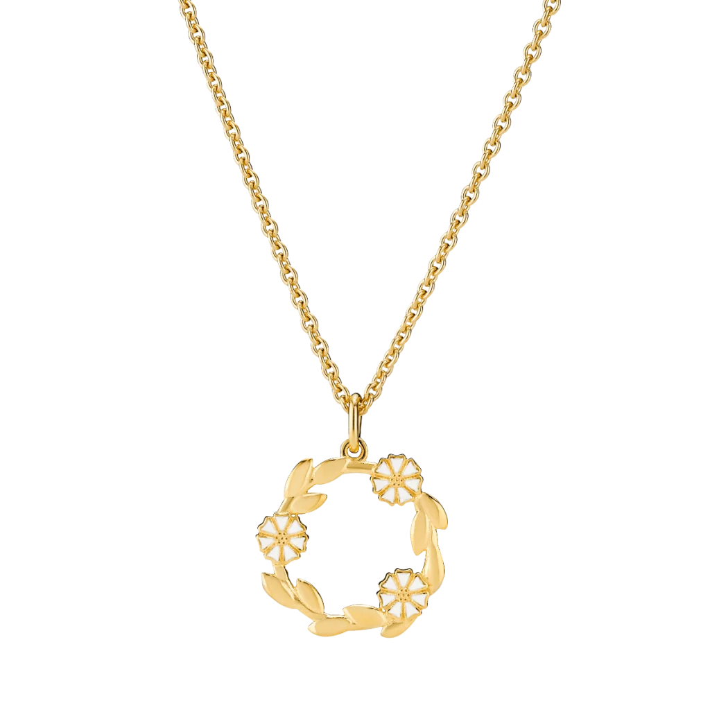 Lund Copenhagen Collie Marguerit halskæde 9025061-M i sølv og forgyldt finish