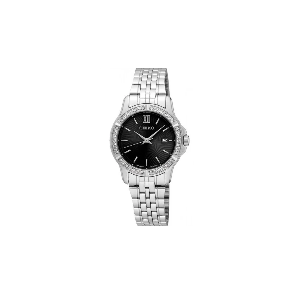 Seiko dameur SUR733P1 med sort skive og mineralglas