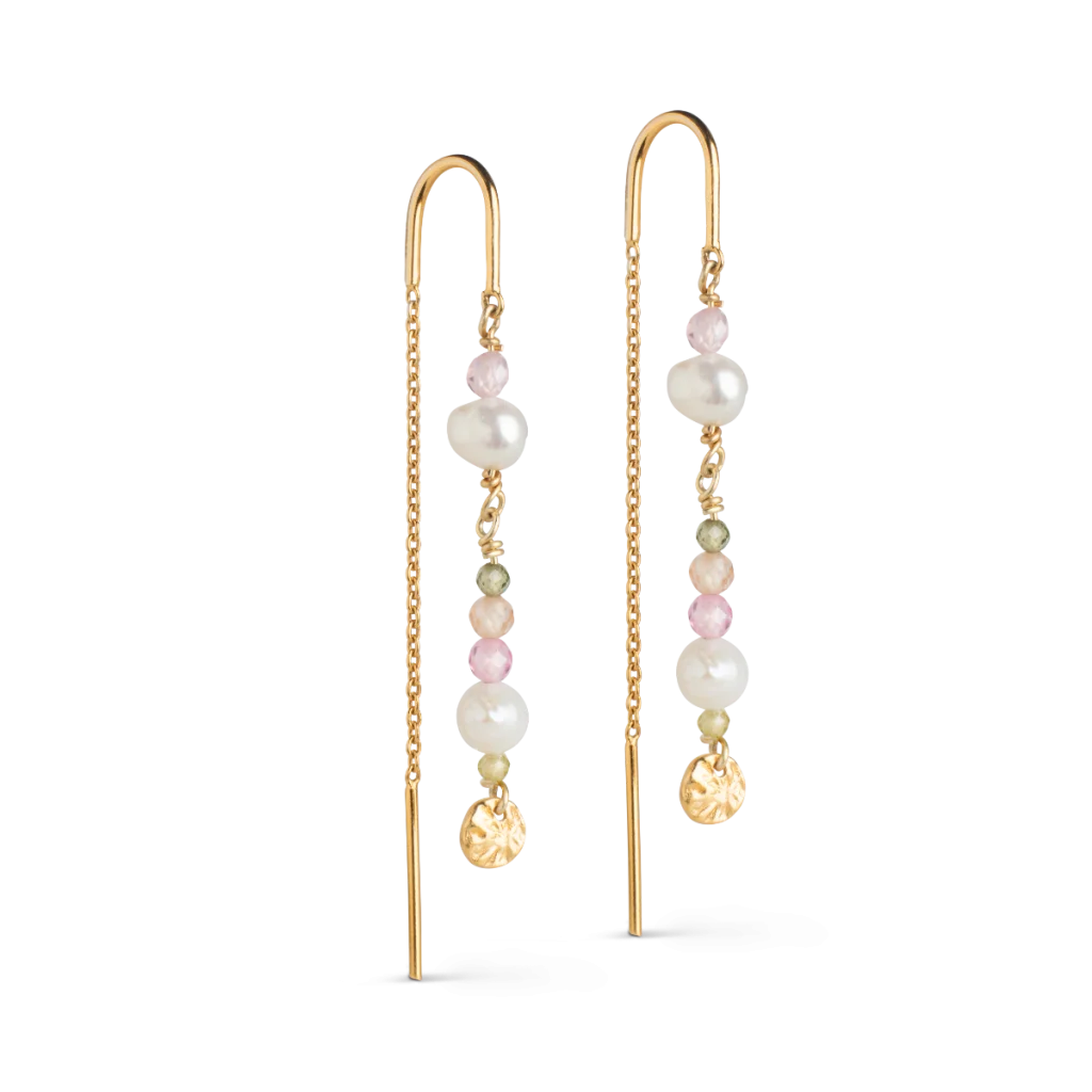 Enamel Sofia øreringe i forgyldt sølv

