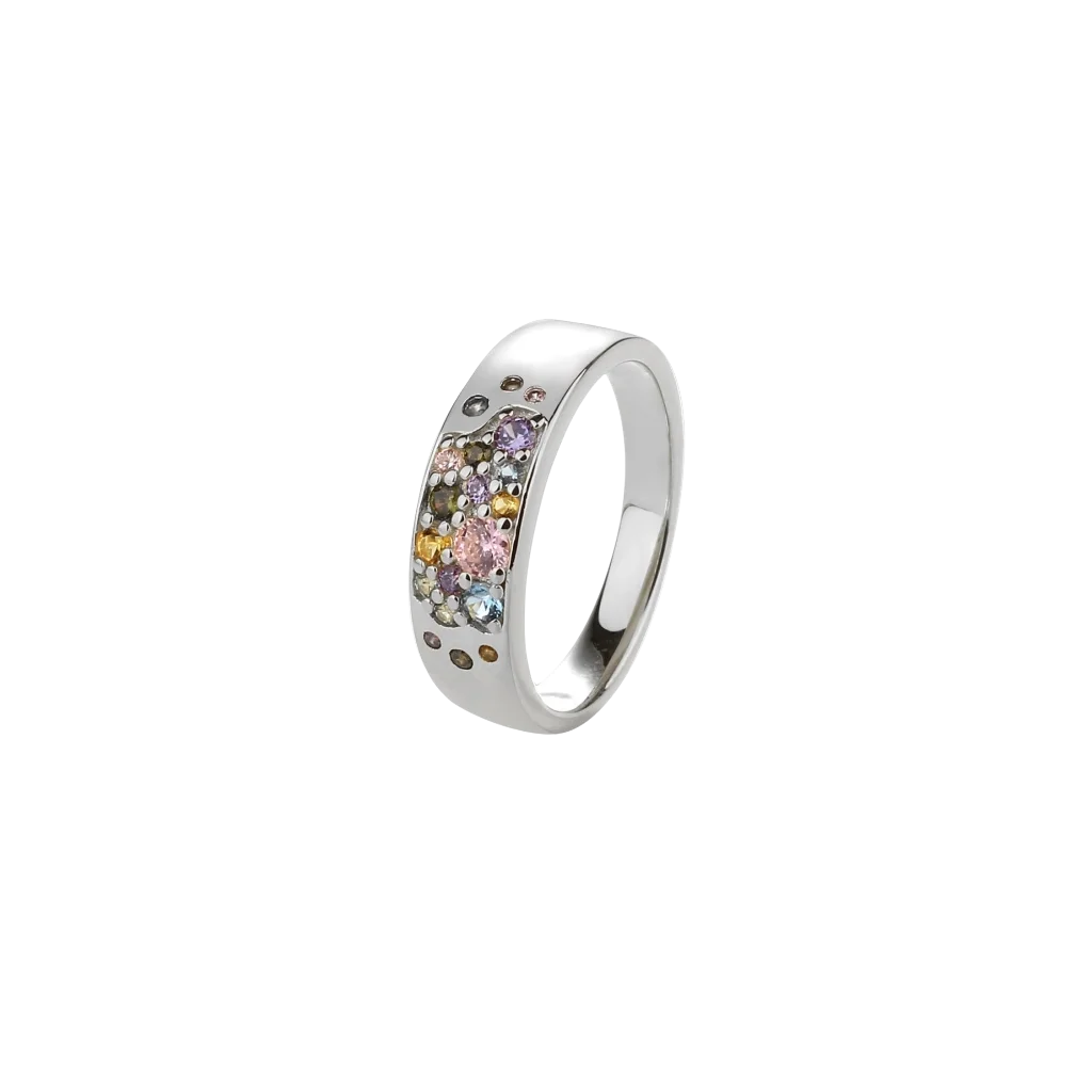Aqua Dulce Pastel Stardust sølvring med syntetisk zirconia – model 5135