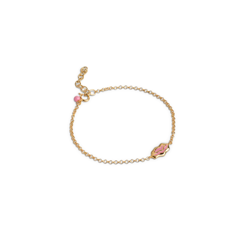 Enamel Melanie Pink Armbånd B107G - Sølv forguld design