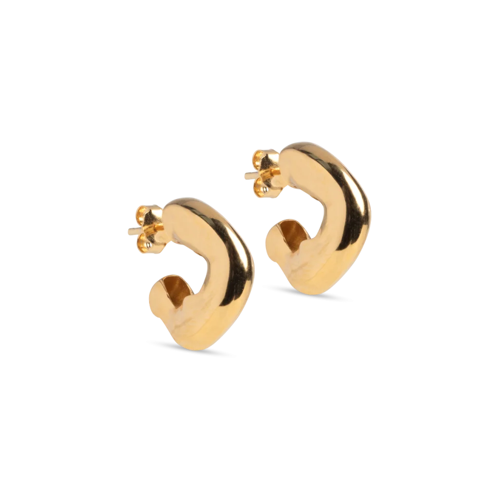 Enamel Hoops Gianna Øreringe E273G – Sølv forguld design