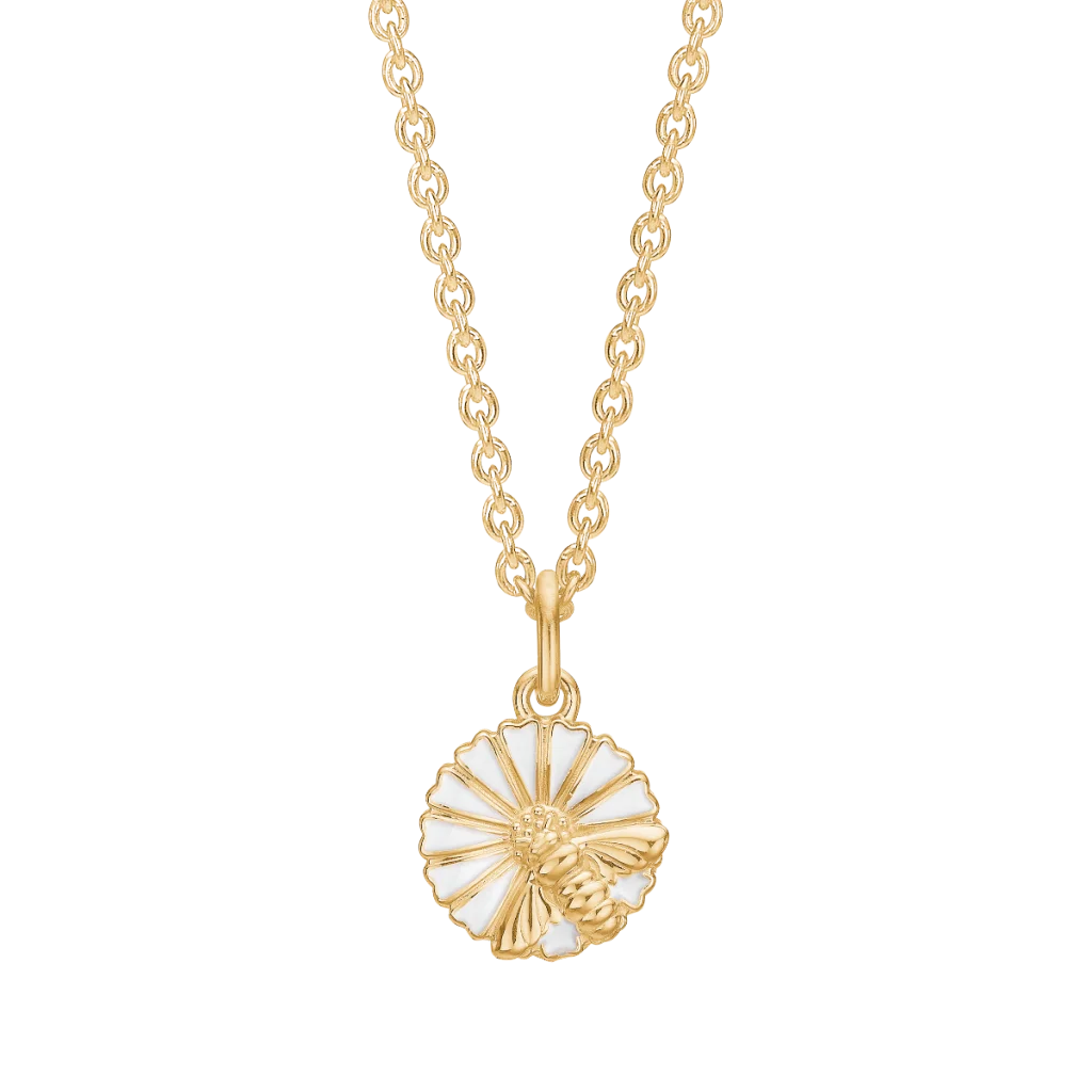 Lund Copenhagen Marguerit halskæde 9025084-M i forgyldt sølv

