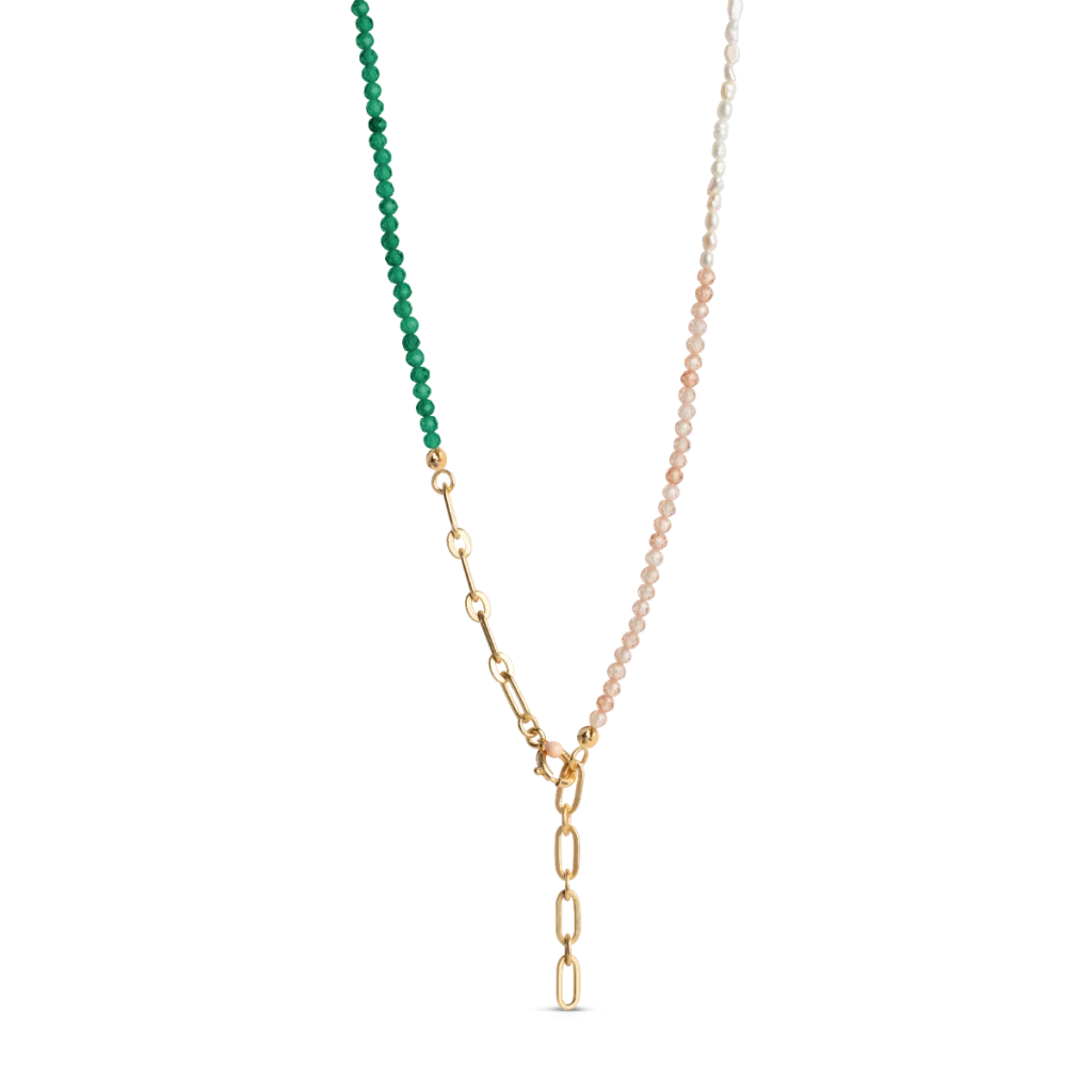 Enamel Gabriella halskæde i forgyldt sølv