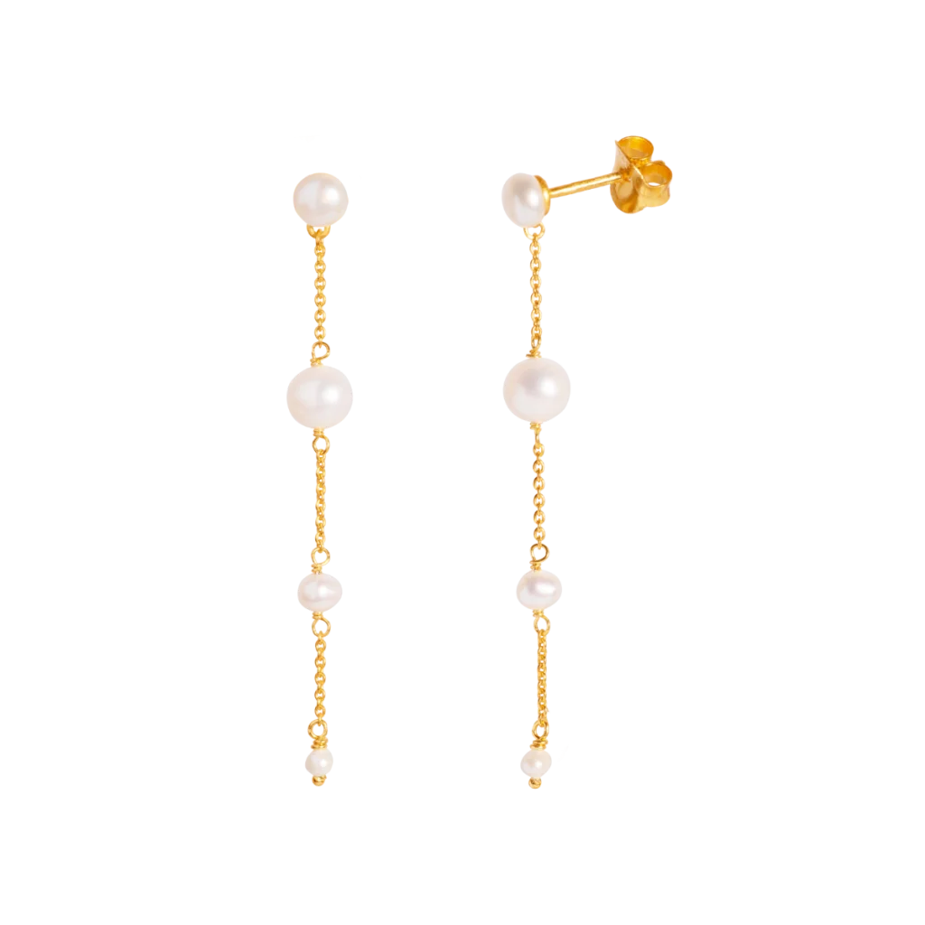 byBiehl Aura Flow Øreringe 4-3903wp-GP i forgyldt sølv

