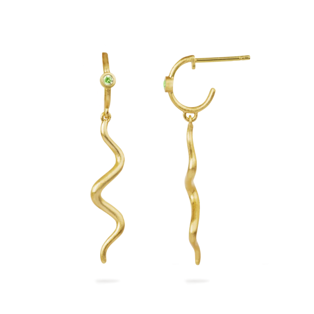 ByBiehl Wave Mini Creoler Forgyldt Sølv til Kvinder