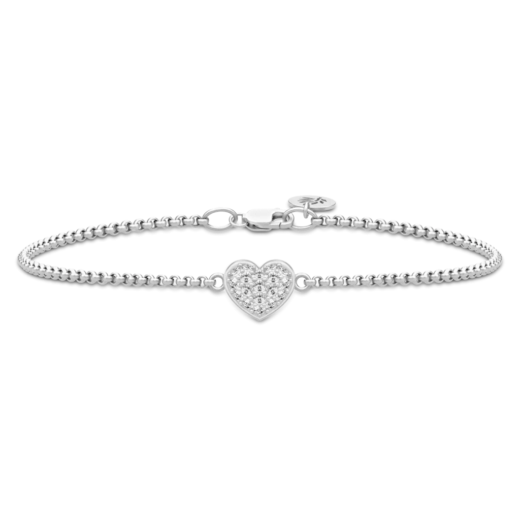 Julie Sandlau Pure Heart armbånd i rhodium sølv