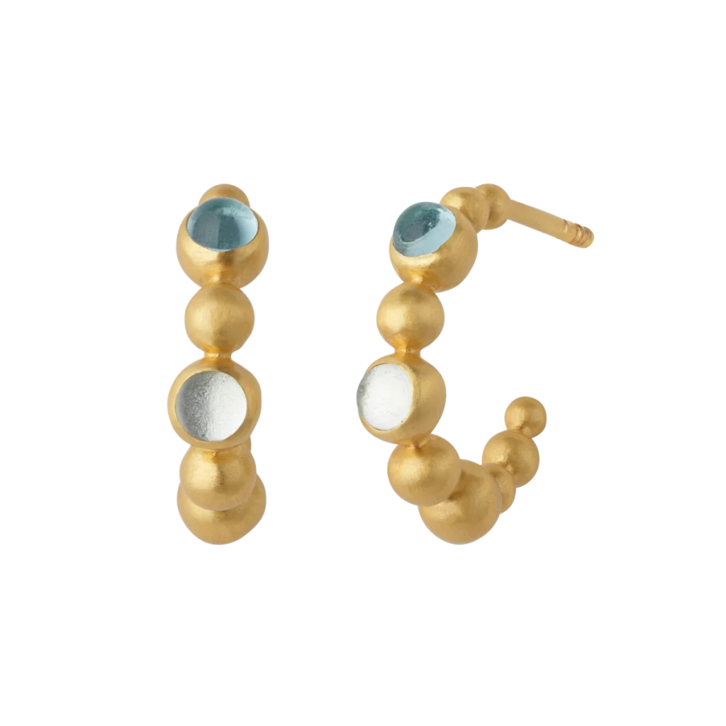 Smukke og tidløse byBiehl Pebbles øreringe i forgyldt sølv