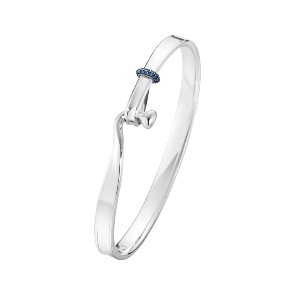 Georg Jensen - TORUN BANGLE 204 SILVER BLUE SAPPHIRE 0.08 CT M - 20000175000M