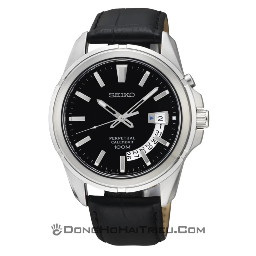 Seiko sort rem, sort skive, safir glas, perpe - Herre - SNQ137P2