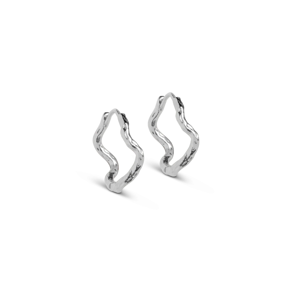 Enamel Holly sølv creoler

