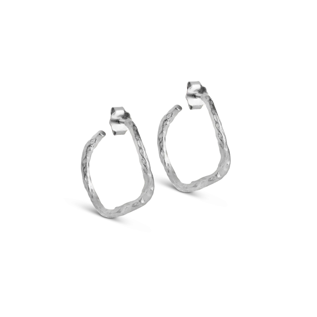 Enamel Sway Creoler Sølvøreringe til Kvinder – Model E315SM

