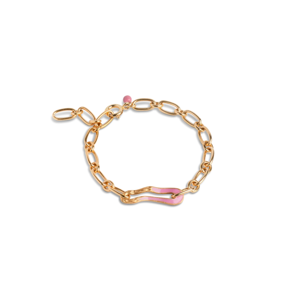 Enamel Jasmine Pink armbånd i forgyldt sølv