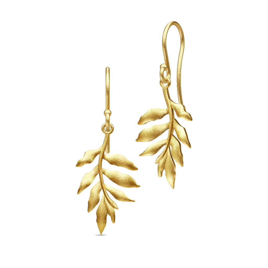 Julie Sandlau Little Tree of Life Øreringe i forgyldt sølv