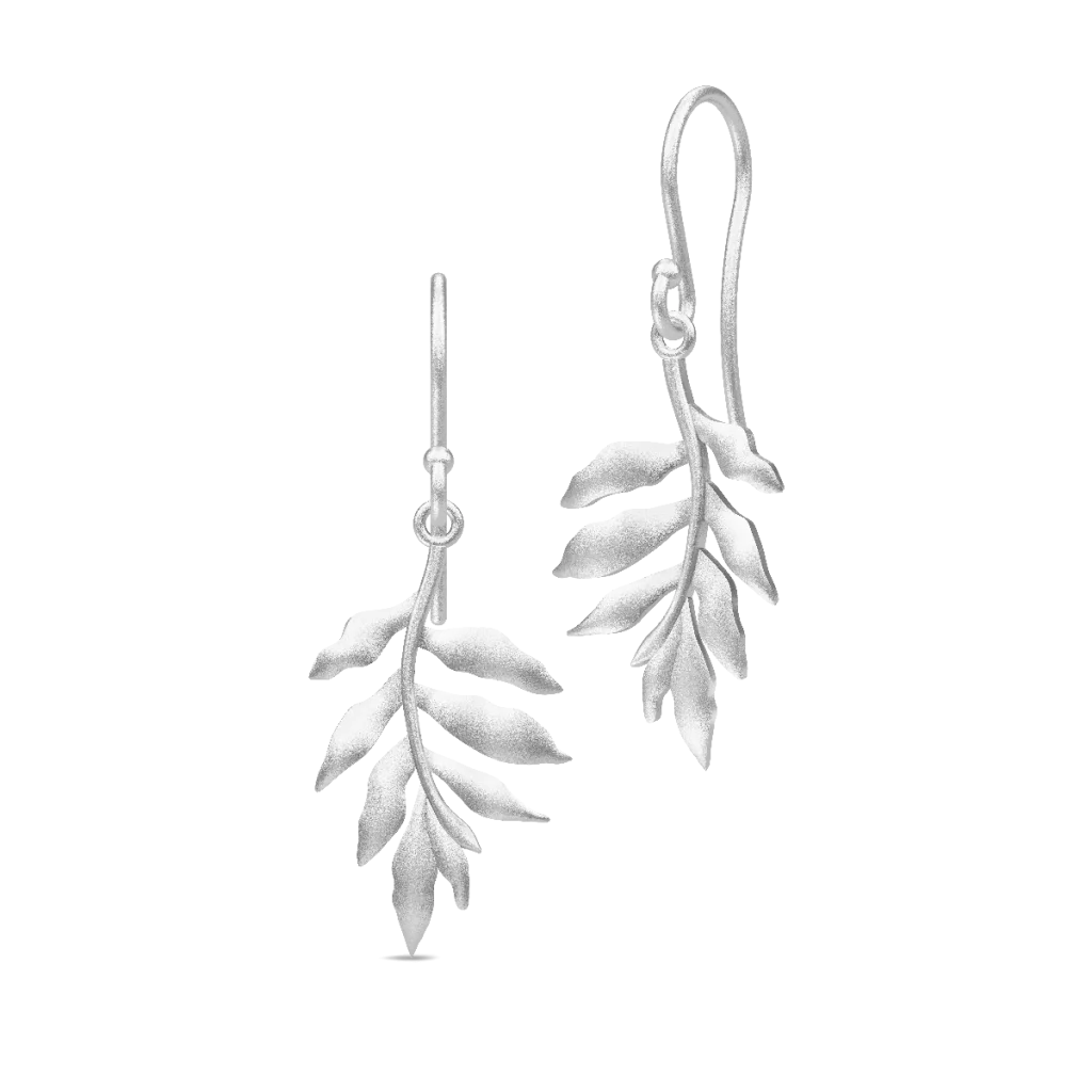Julie Sandlau Little Tree of Life Øreringe i rhodium sølv