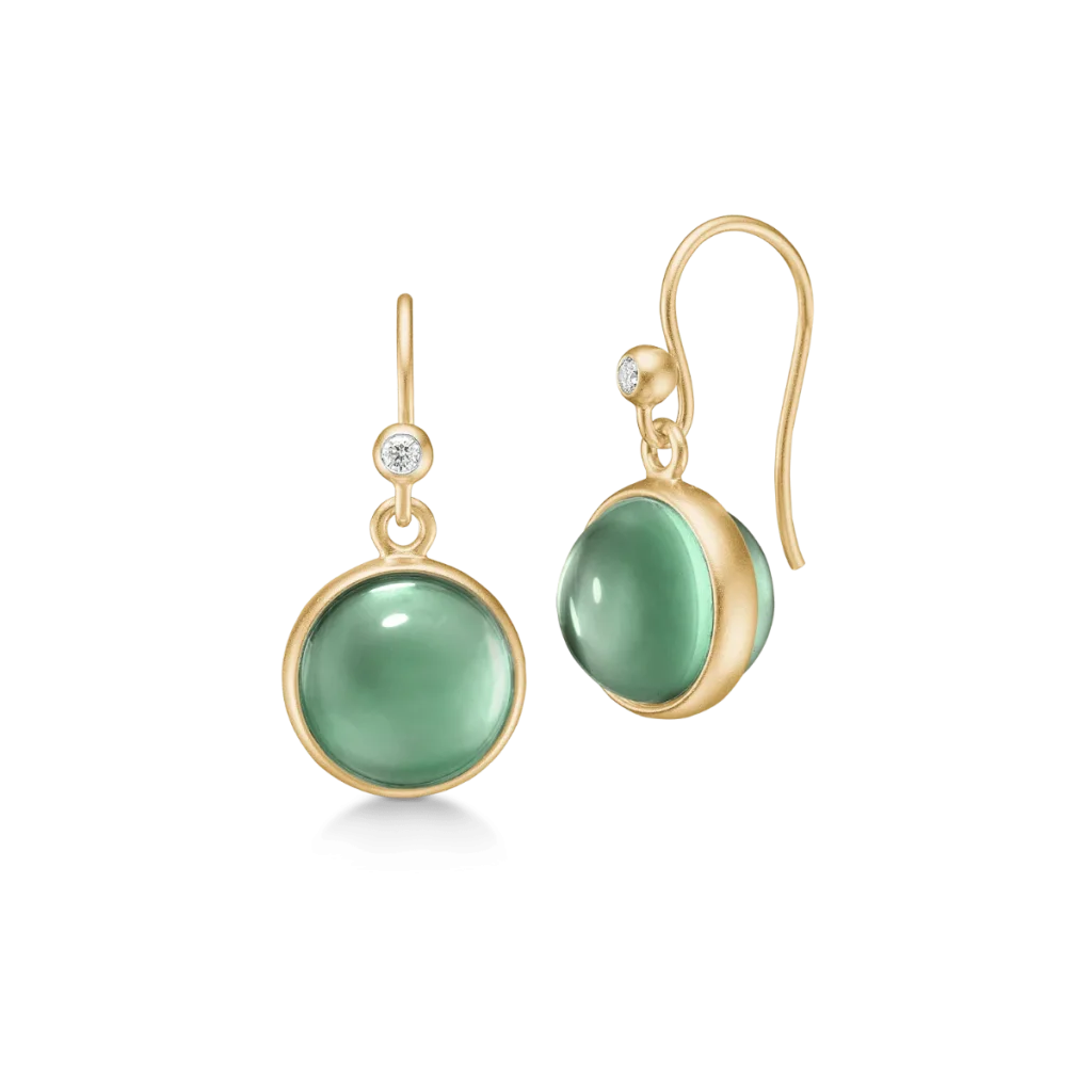 Julie Sandlau Prime Øreringe Grøn Ametyst i Sølv og Forgyldt Design