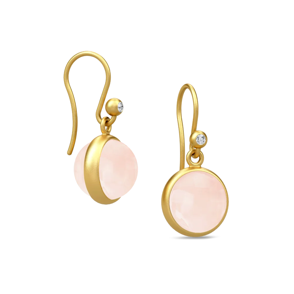 Julie Sandlau Prime Øreringe - Gold/Milky Rose Sølv Forgyldt