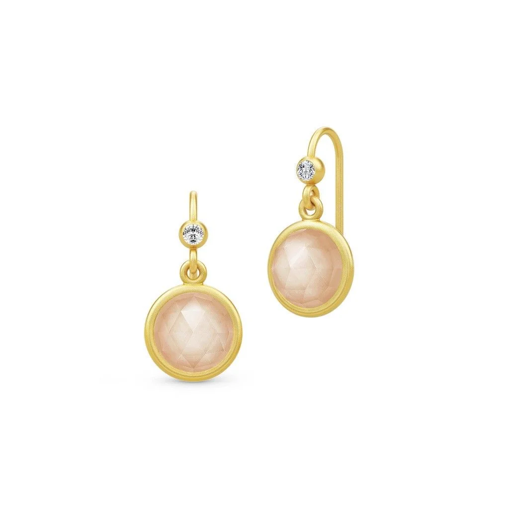 Julie Sandlau Moon Peach Øreringe i Forgyldt Sølv