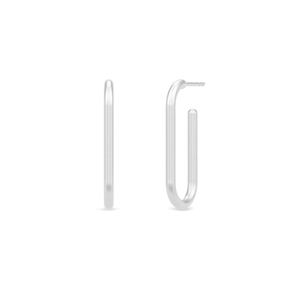 Julie Sandlau Link Hoops Øreringe - Sølv