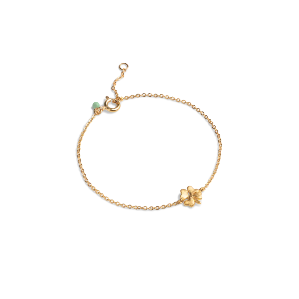 Enamel Organic Clover armbånd i forgyldt sølv – elegant smykke