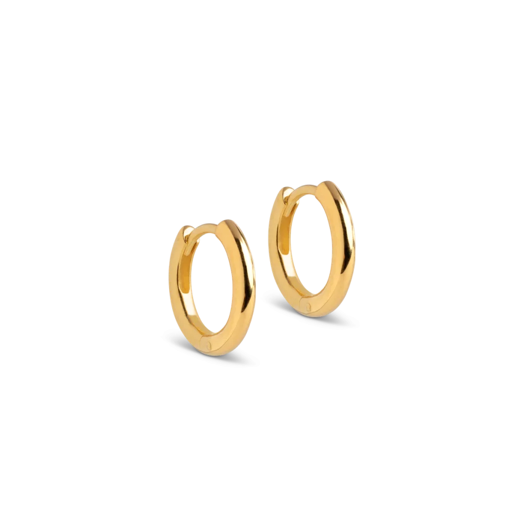 Enamel Chunky Classic creoler – store creoler i forgyldt sølv