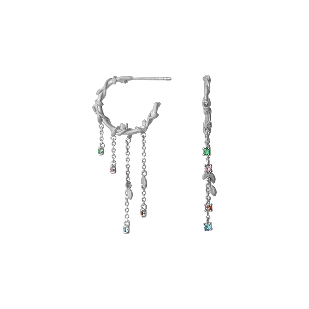 byBiehl Jungle Ivy Mini Colours – naturinspirerede sølv øreringe