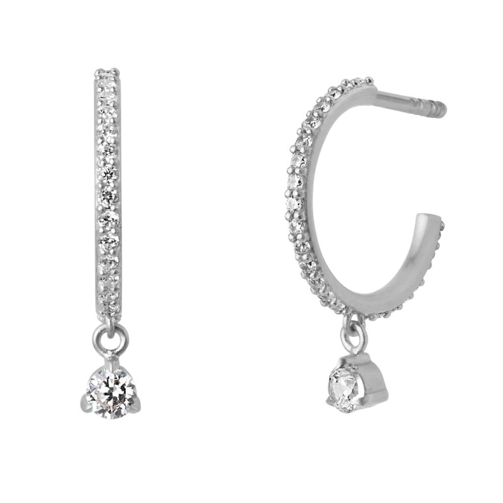 Elegante sølv creoler fra ByBiehl