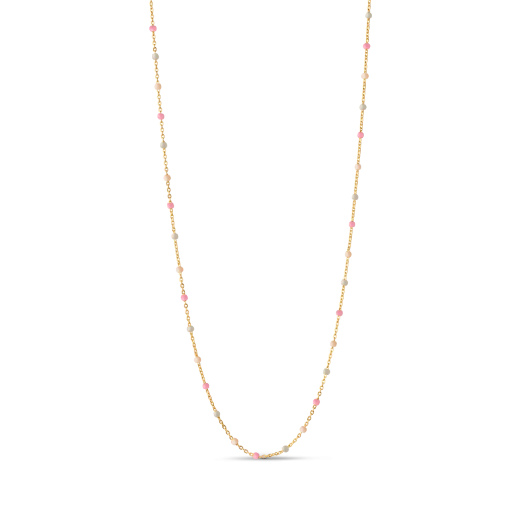Enamel Lola halskæde N55G-Tropical forgyldt sølv