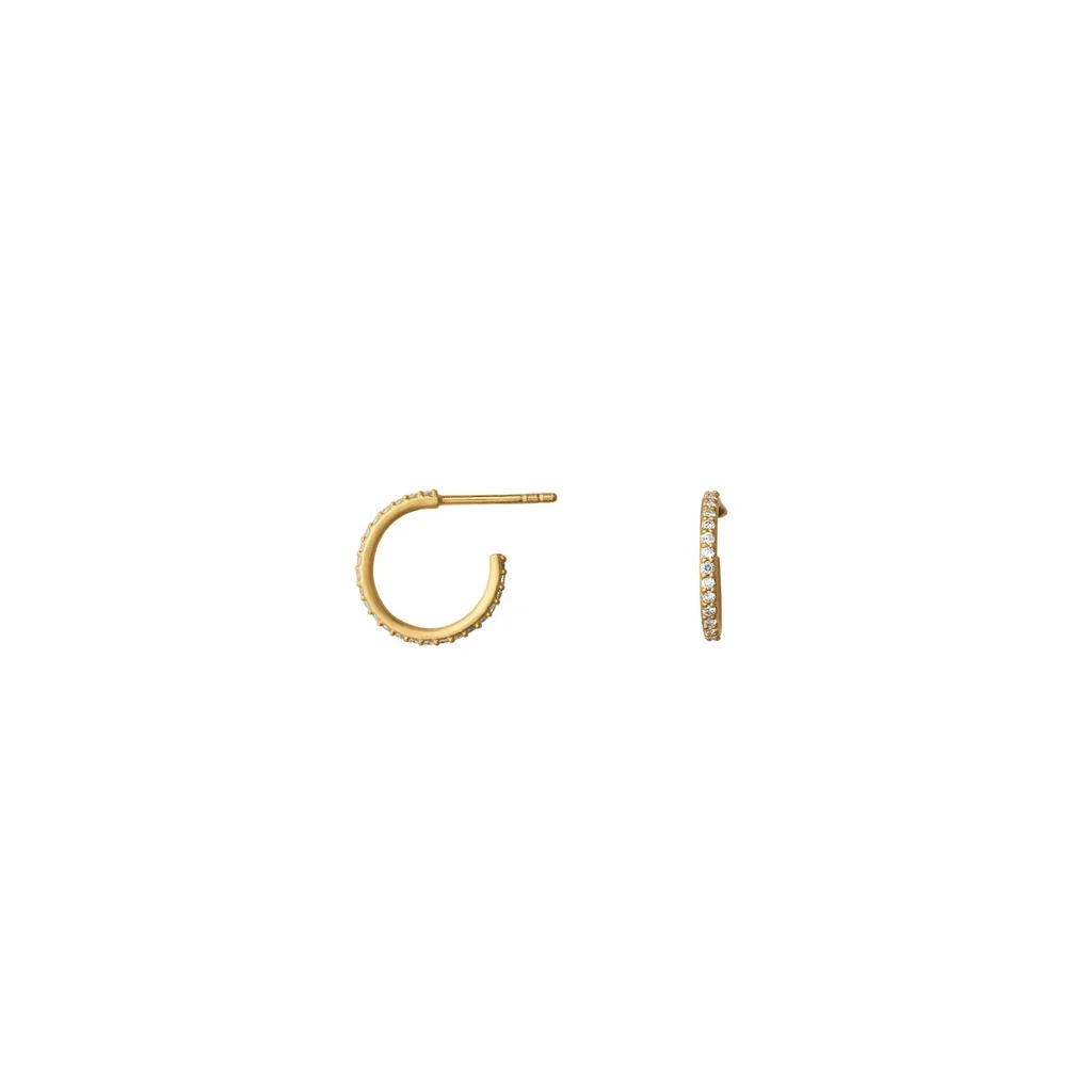 byBiehl Mini Sparkle Hoop øreringe i forgyldt sølv til kvinder