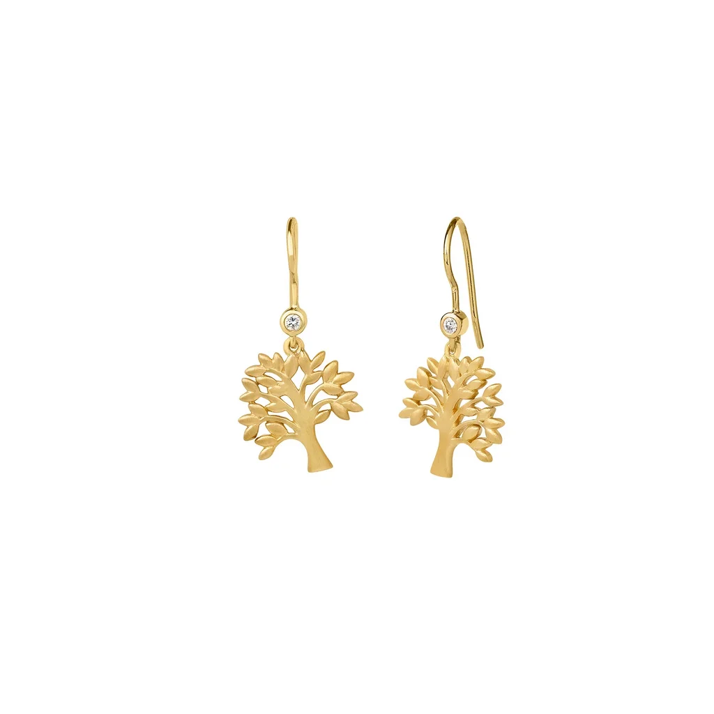 byBiehl Tree of Life øreringe i forgyldt sølv – smykker til kvinder