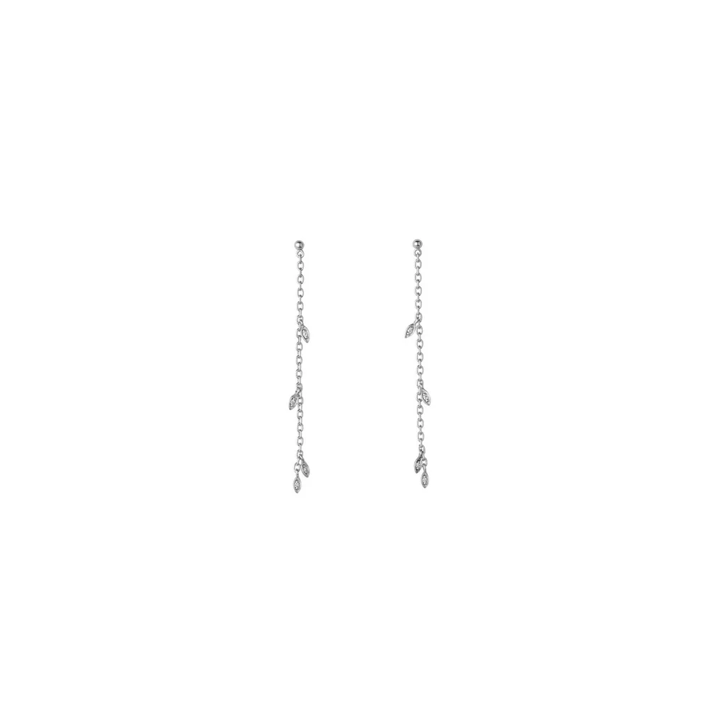 byBiehl Jungle Ivy sparkle string øreringe i sølv til kvinder