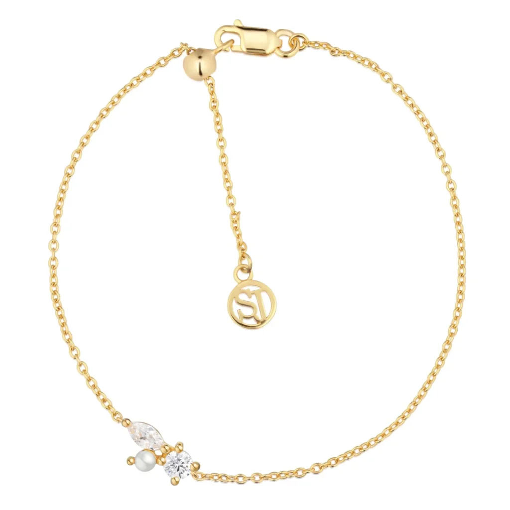 Sif Jacobs Adria Tre armbånd i forgyldt sølv med CZ-sten

