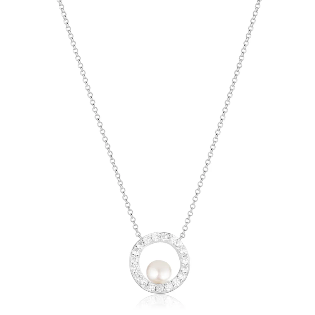 Sif Jacobs Ponza Circolo halskæde i sølv med CZ sten