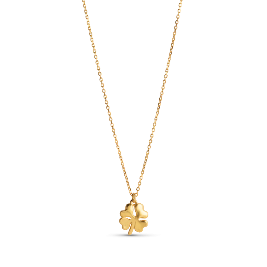 Enamel Organic Clover halskæde i forgyldt sølv