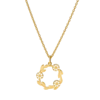 Lund Copenhagen Collie Marguerit halskæde 9025061-M i sølv og forgyldt finish