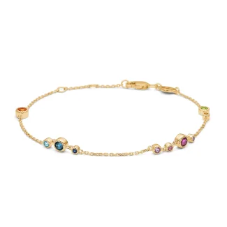 Mads Z 14 kt. Luxury Rainbow armbånd i hvidguld til kvinder